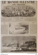 Vue De La Rade Et De La Ville De Corfou - Page Original 1861 - Historical Documents