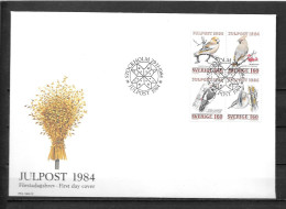 1984 - 1289 à 1292 - Oiseaux - 16 - FDC