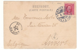 Suède - Carte Postale De 1902 - Oblit Göteborg - Exp Vers Anvers - Vue De Trollhättan - Valeur 7,50 € En .....2005 - Covers & Documents