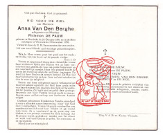 DP Anna Vandenberghe ° Borsbeke Herzele 1891 † Vlierzele Sint-Lievens-Houtem 1950 X Philemon De Pauw // Eeckhout De Rick - Devotion Images