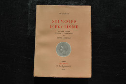 STENDHAL Souvenirs D'égotisme Collection Le Divan 1941 TL 1650ex Nouvelle édition Commentée Par Henri MARTINEAU - 1901-1940