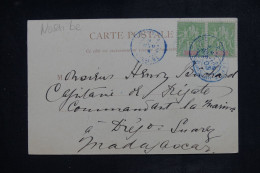 MADAGASCAR - Affranchissement Groupe De Nossi Bé Sur Carte Postale Pour Diego Suarez En 1903 - L 150980 - Brieven En Documenten