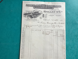 69/ Fact Fonderie Et Manufacture De Cuivre Et Bronze à.rollet Cie Villefranche 1913 - Old Professions