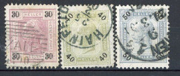 AUTRICHE - 1899 Yv. N° 73 à 75 Dentelé 12 1/2  (o)  30,40,50h  Cote 13,5 Euro  BE  2 Scans - Gebraucht