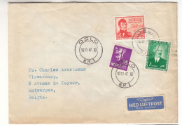 Norvège - Lettre De 1947 - Oblit Oslo - Exp Vers Antwerpen - - Lettres & Documents