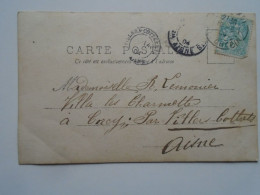 D201799   CPA   Couple  -  1904  Paris -  Villa  Les Charmettes  CARCY Par Villers-Cotterêts  M.elle  R  Lemonnier - Covers & Documents