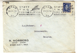 Norvège - Lettre De 1957 - Oblit Oslo - Exp Vers Schoonaarde - Tuberculose - - Briefe U. Dokumente