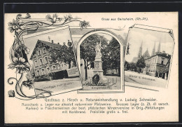 AK Geinsheim / Pfalz, Gasthaus Zum Hirsch, Kriegerdenkmal, Kirche Und Schulhaus  - Autres & Non Classés