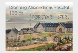 Faroe Islands 2024 Queen Alexandrines Hospital Stamp SS/Block MNH - Färöer Inseln