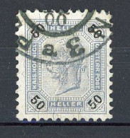 AUTRICHE - 1899 Yv. N° 75A Dentelé 10 1/2  (o)  50h Bleu-gris Cote 9 Euro  BE  2 Scans - Gebraucht