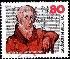 RFA Poste Obl Yv:1116 Mi:1284 Karl Maria Von Weber Compositeur (cachet Rond) (Thème) - Musica