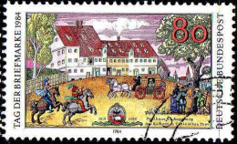 RFA Poste Obl Yv:1057 Mi:1229 Tag Der Briefmarke Posthaus Zu Augsburg (Beau Cachet Rond) (Thème) - Kutschen
