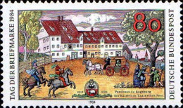 RFA Poste N** Yv:1057 Mi:1229 Tag Der Briefmarke Posthaus Zu Augsburg (Thème) - Diligenze