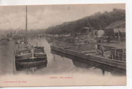 Cpa.88.Epinal.Port Du Canal.animé Péniches - Epinal