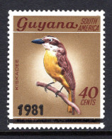 Guyana 1981 Date Overprint - 40c Great Kiskadee HM (SG 792) - Guyana (1966-...)