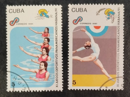 Cuba Kuba - 1991 - PAN-AMERICAN GAMES, Gymnastic / Swimming Gymnastic, Synchronschwimmen - Used - Other & Unclassified