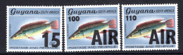 Guyana 1981 Airmail Surcharge On Fish Set HM (SG 805-807) - Guyana (1966-...)