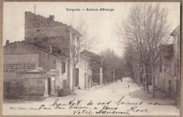 CPA 84 - SORGUES - Avenue D'Orange - TB PLAN Route Centre Village Avec Arbres Platanes - Sorgues