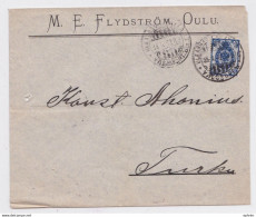 M.E FLYDSTRÖM OULU IMPERIAL RUSSIA FINLAND STAMP COVER MAIL ABO TURKU LETTRE FINLANDE ADMINISTRATION RUSSE RUSSIE - Lettres & Documents