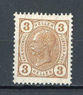 AUTRICHE - 1904 Yv. N° 83  *  3h Brun  Cote 3 Euro  BE  2 Scans - Ongebruikt