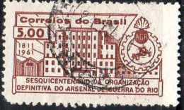 Brésil Poste Obl Yv: 707 Mi:1004 Organizaçao Definitiva Do Arsenal De Guerra Do Rio (Dents Courtes) - Gebraucht
