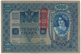 AUTRICHE - AUSTRIA - BILLET 1000 KRONEN 1902 Avec Surcharge Rouge "Deustschosterreich" - ( KK# 141 - P# 59 ) - Autriche