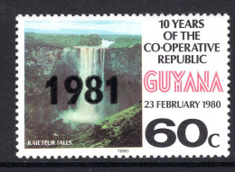 Guyana 1981 Date Overprint - 60c 10th Anniversary Of The Republic HM (SG 818) - Guyana (1966-...)