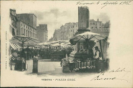 VERONA - PIAZZA ERBE - MERCATO - EDIZIONE FRANCHINI- SPEDITA 1902 (20514) - Verona