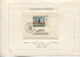 Tschechoslowakei # Block 26 Ersttagsblatt EXPO Montreal Uz '1' - Storia Postale