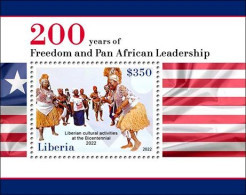 Liberia 2023, Freedom And Pan African Leadership, Traditional Dance, Costumes I, Flags, BF - Liberia