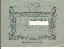 Billet De Satisfaction D'un Elève De L'Ecole Primaire De Garçons De FRESNES  (Seine) - Diplome Und Schulzeugnisse