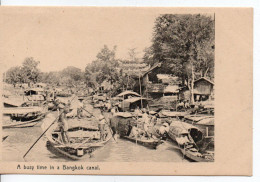 Carte Postale Ancienne Thaïlande - Bangkok. A Busy Time In A Bangkok Canal - Bateaux - Thailand