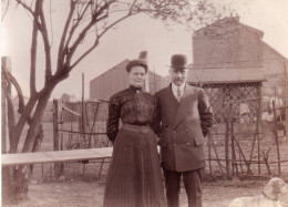 Photographie Photo Vintage Snapshot Aubervilliers Mode Couple - Personnes Anonymes