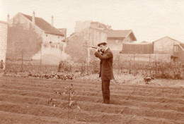 Photographie Photo Vintage Snapshot Aubervilliers Chasseur Chasse - Lieux