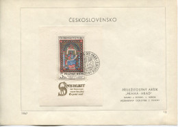 Tschechoslowakei # Block 27 Ersttagsblatt Prager Burg Codex Vysegradensis - Brieven En Documenten