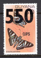 Guyana 1981 Surcharges - 550c On $10 Butterfly Official - Large O/P - HM (SG 838) - Guyane (1966-...)