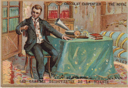 Chocolat Carpentier Découvertes Science Le Phonographe Edison - Autres & Non Classés