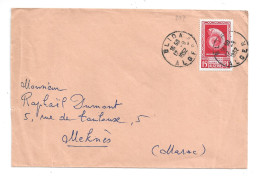 ALGÉRIE N°297 Fraicheur Postale, Seul Sur Lettre De Blida Pour Meknès Le 12/9/1952 - Altri & Non Classificati