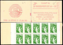 France Carnet N** Yv:2154-C1a Philexfrance 82 20x1,40F Sabine Verte Conf.8 Ouvert - Altri & Non Classificati