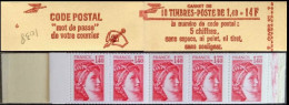 France Carnet N** Yv:2102-C3 Code Postal 10x1,40F Sabine Rouge (Fermé) Conf.4 - Other & Unclassified