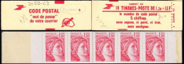 France Carnet N** Yv:2059-C3 Code Postal 10x1,30F Sabine Rouge Conf.9 (Ouvert) - Other & Unclassified
