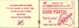 France Carnet N** Yv:1892-C3 Mi: Code Postal 20x1,00F Becquet Rouge (Fermé) Conf.8 - Altri & Non Classificati