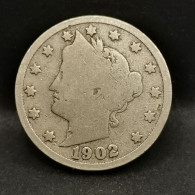 5 CENTS LIBERTY NICKEL AVEC CENTS 1902 USA - 1883-1913: Liberty (Libertà)