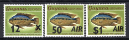 Guyana 1981 Fish - Airmail Surcharge Set HM (SG 861-863b) - Guyane (1966-...)