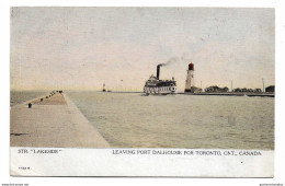 Postcard Canada Ontario Steamer Leaving Port Dalhousie For Toronto Posted 1907 - Altri & Non Classificati