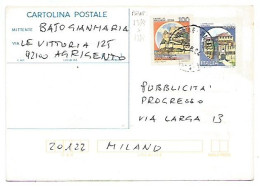 Specializzazione Castelli D.13e1/4 Lire 100 Su CP Castelli Lire 300 Agrigento 17ago1984 X Concorsi A Premi - Interi Postali