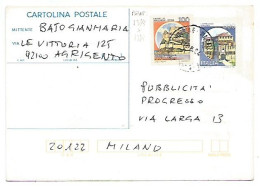 Specializzazione Castelli D.13e1/4 Lire 100 Su CP Castelli Lire 300 Agrigento 17ago1984 X Concorsi A Premi - Postwaardestukken