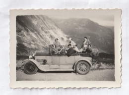 PHOTO FORMAT 6 X 9  PASSAGERS TRANSPORT MAZA PIERREFITTE  PASSAGE  COL DE L'AUBISQUE  VOIR VERSO - Personnes Anonymes