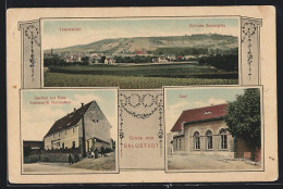 AK Balgstädt, Gasthaus Zur Rose, Inh. K. Steinbrück, Saal, Schloss Zscheiplitz  - Other & Unclassified