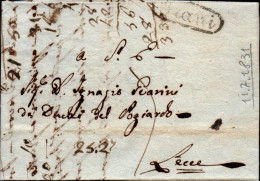 644 - LETTERA PREFILATELICA DA TRANI A LECCE 1831 - 1. ...-1850 Prefilatelia